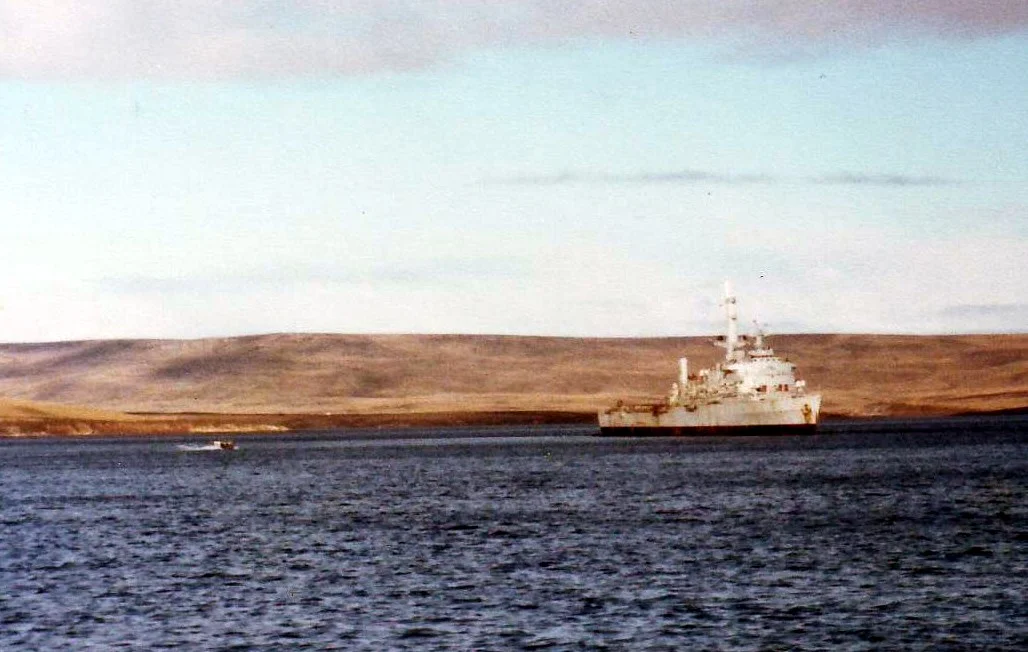 HMS Fearless in San Carlos 13 June 1982