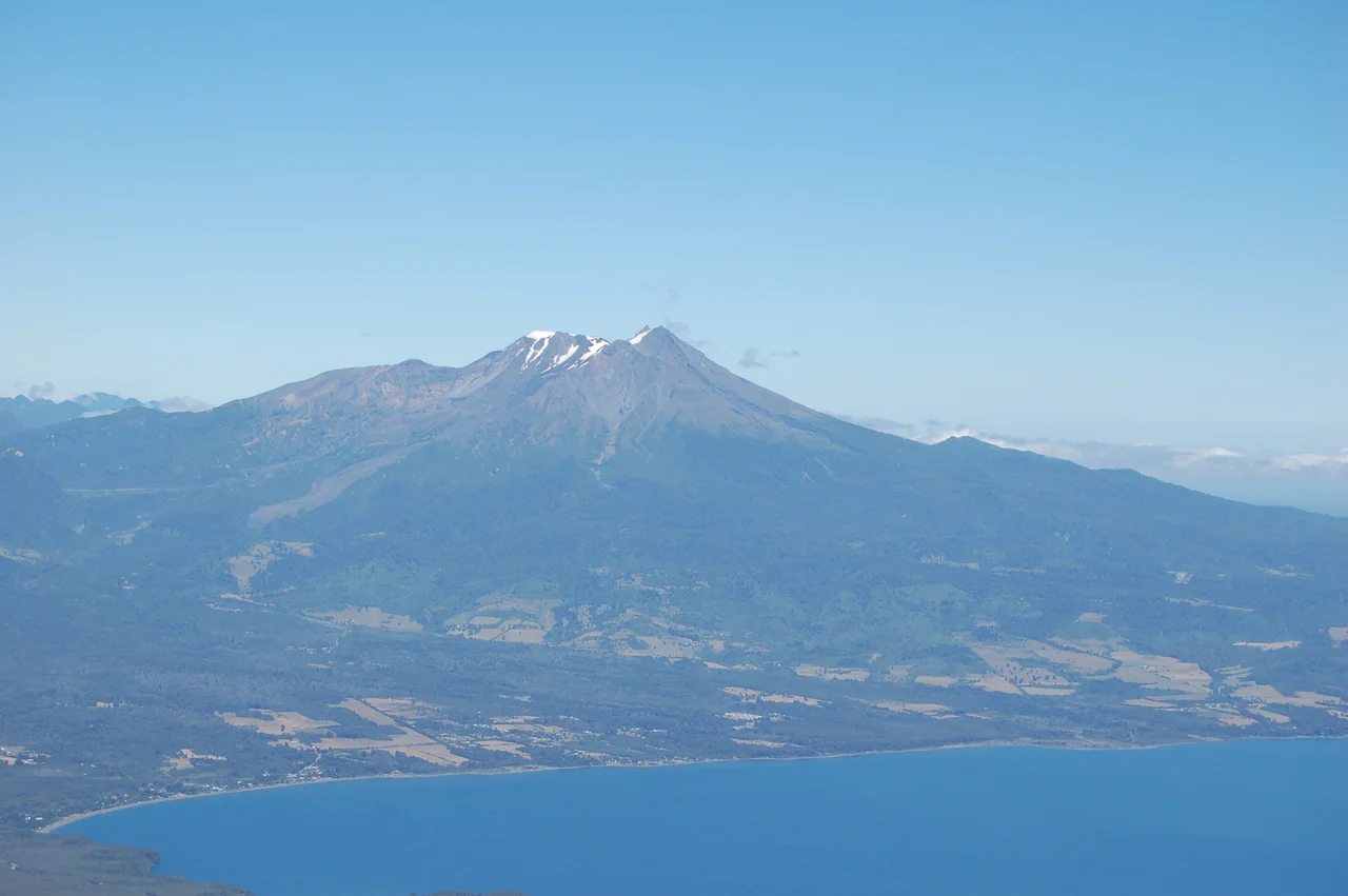 volcano Calbuco seen from volcano Osorno