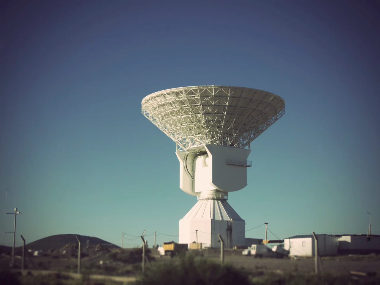 DSA 3 is the last of three 35-meter ESA's antennas designed for transmitting and receiving radio waves to and from the deep space (about two million kilometers from the Earth). DSA 1 is located in Australia, DSA 2 in Spain, while DSA 3 was constructed in an area 30 km south of the town of Malargüe in Mendoza province, Argentina. The three antennas are separated by about 120 degrees in longitude to ensure a continuous coverage of ESA's satellites and to compensate for the Earth's rotation. The Malargüe station incorporates state-of-the-art technology. Its technical facilities comprise Ka-band reception (31.8-32.3 GHz) and X-band transmission and reception.It is prepared to host Ka-band transmission (34.3-34.7 GHz) and K-band reception (25.5-27 GHz). The dish is 35 m in diameter and the entire structure is 40 m high; its moving antenna weighs 610 tonnes.