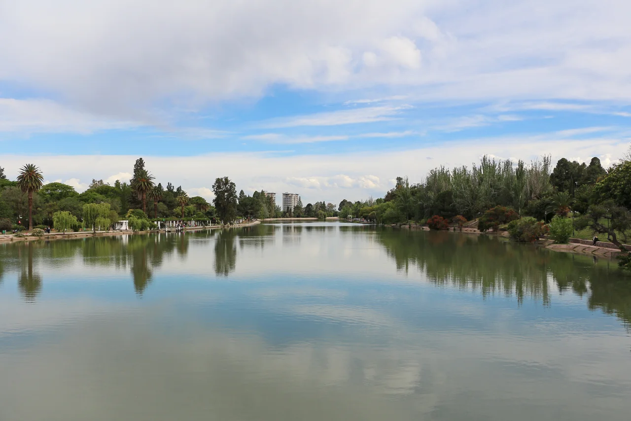 Artificial lake in General San Martín Park, Mendoza, Argentina