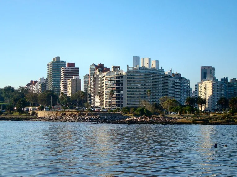 Skyline of Punta Carretas, Montevideo, Uruguay, as seen from the cape.