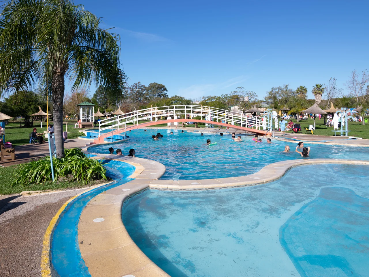View of a swimming pool in hot springs of Federacion, Entre Ríos Province, Argentina