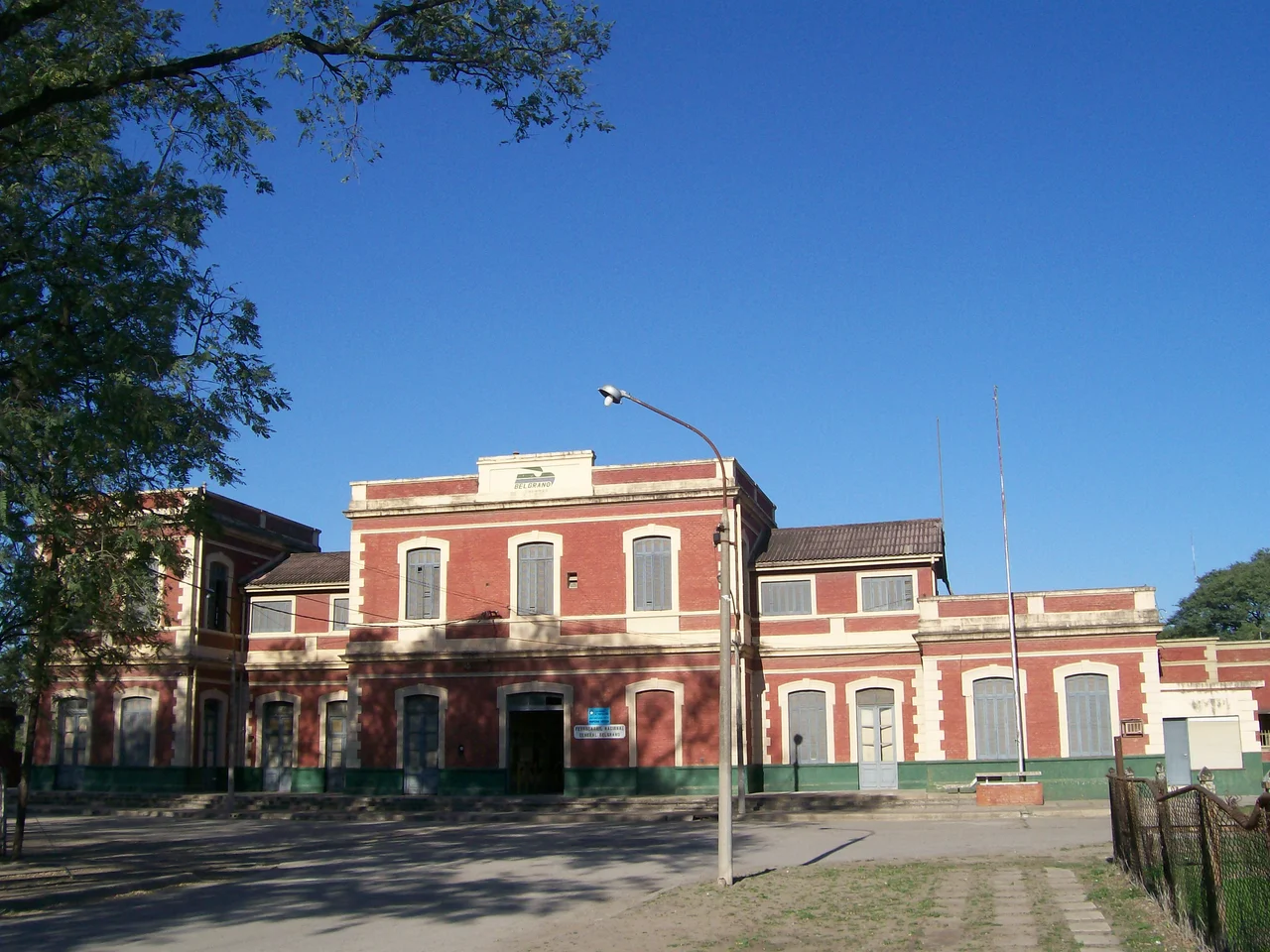 Front view of Resistencia train station (Belgrano Railway). Resistencia, Chaco, Argentina.