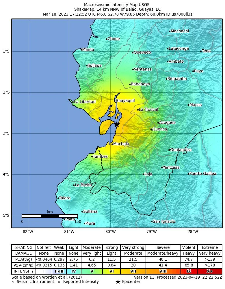 Bull's eye graphic for use with earthquake location maps