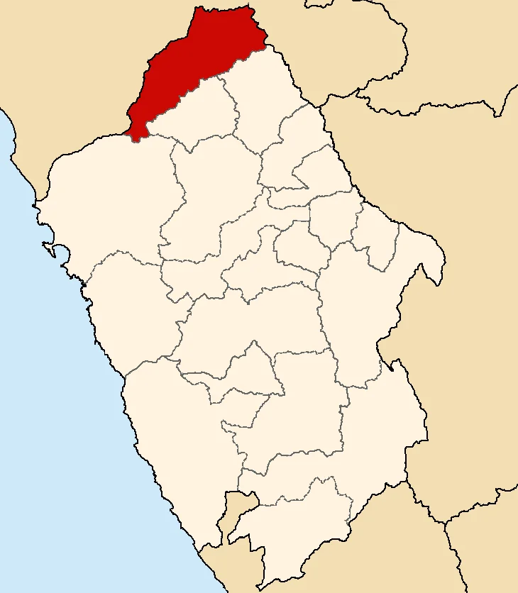 Location of the province Pallasca in the Ancash region in Peru (Map)