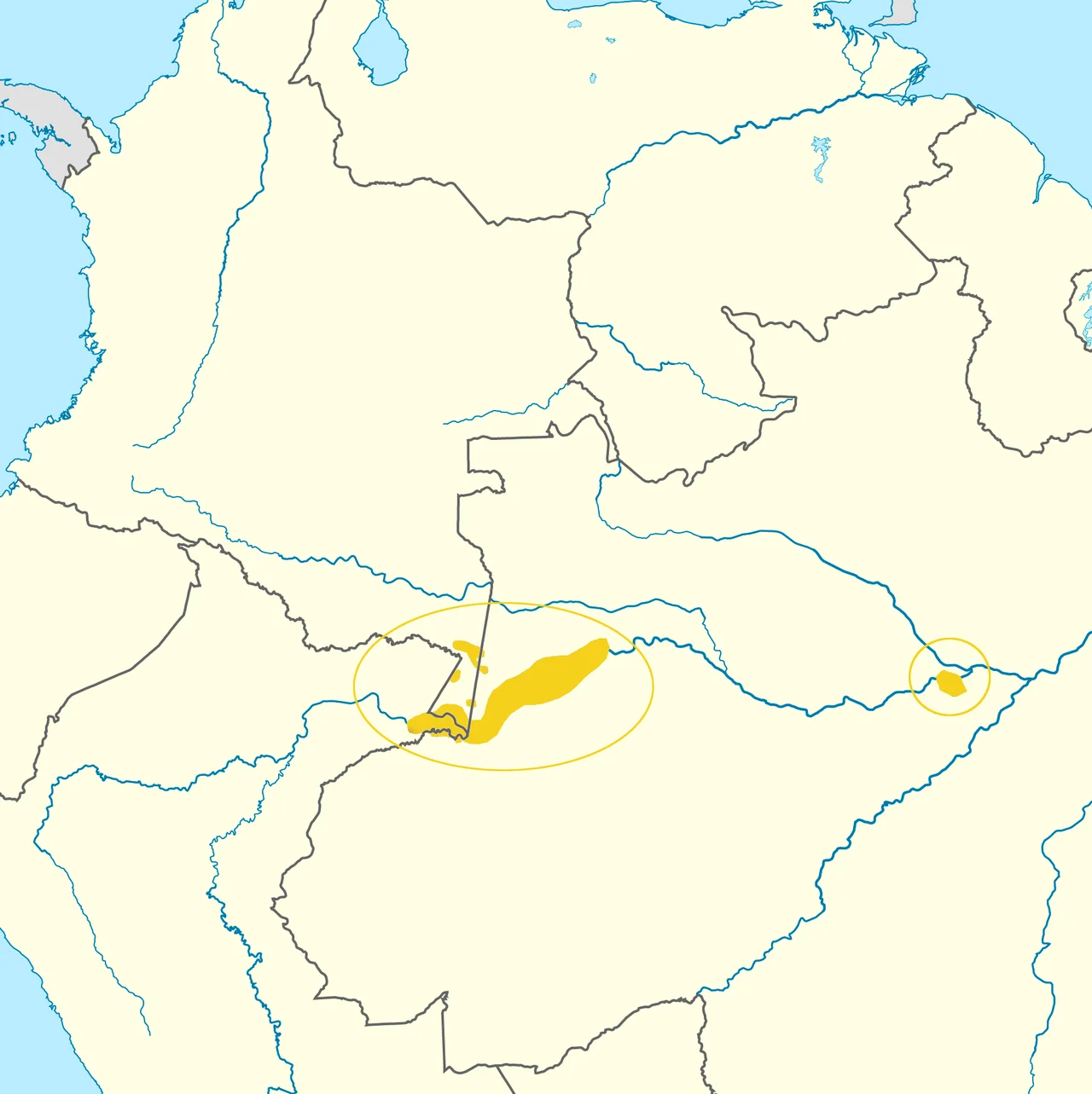 Mapa da lingua ticuna
