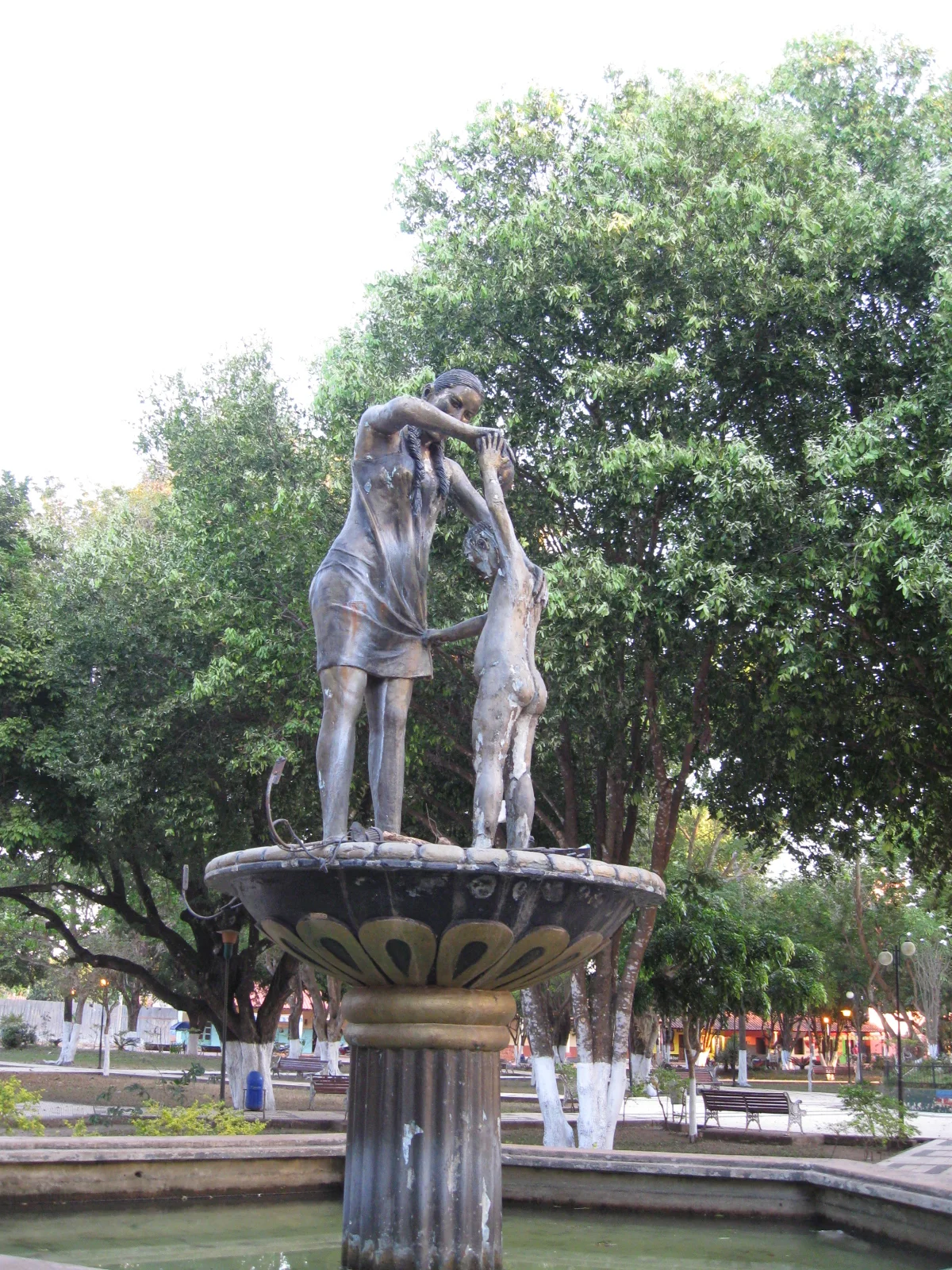 A statue in San Joaquin, Bolivia.