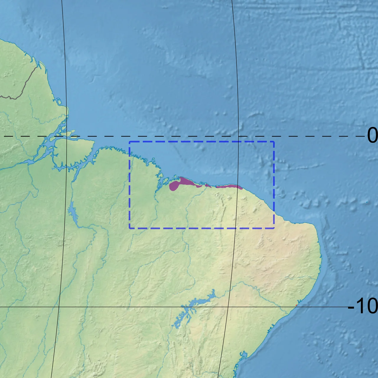 Ecoregion NT0144 - Northeastern Brazil restingas (in purple)