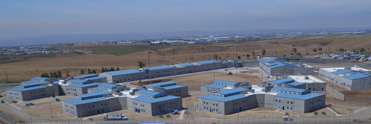 New mid level facility at the CDCR - Richard J. Donovan Correctional Facility, with Mexico in the background, before its population of inmates arrive.