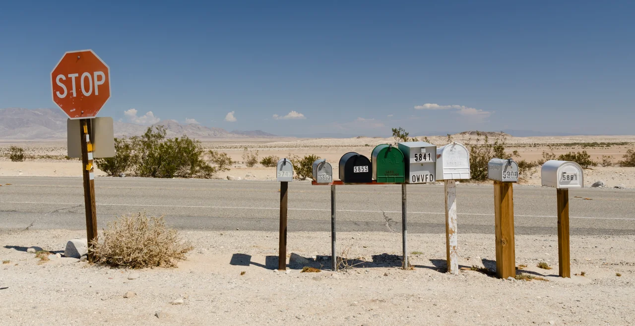 Letterboxes at Ocotillo Wells, CA, USA
