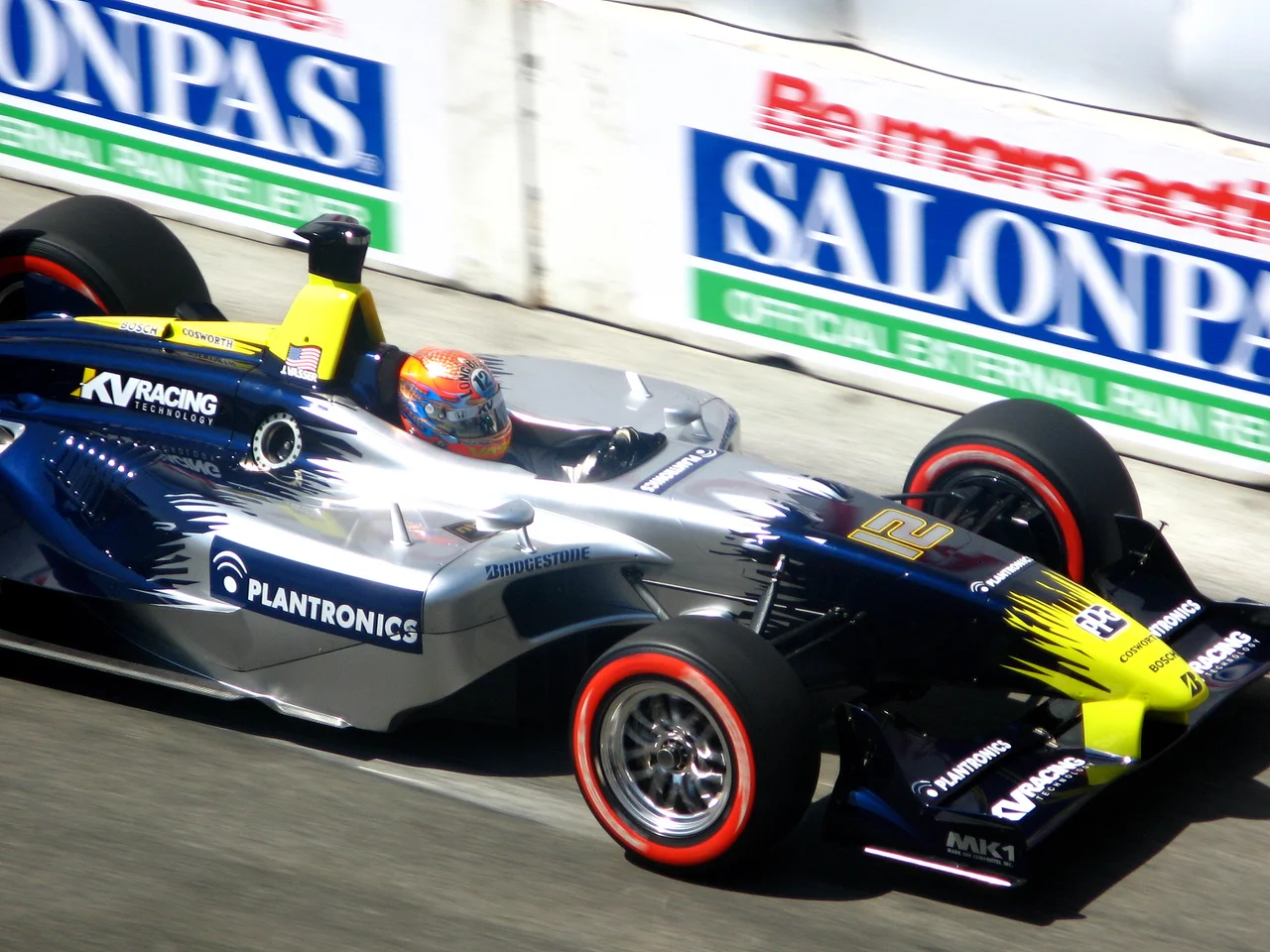 Jimmy Vasser enters the back straight at the 2008 Champ Car World Series race at Long Beach, California.