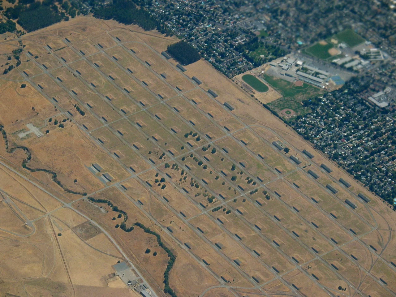 Concord Naval Weapons Station, Concord, CA, USA. Image taken from aboard an intercontinental flight out of SFO.