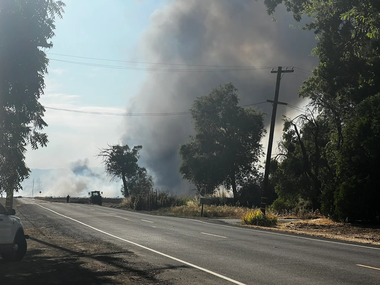 Firefighters are assisting Yolo County at scene of a commercial fire into the vegetation near the Hwy 16 / Oakdale Ranch LN, Esparto. CAL FIRE has sent Air and Ground resources to assist with this incident.