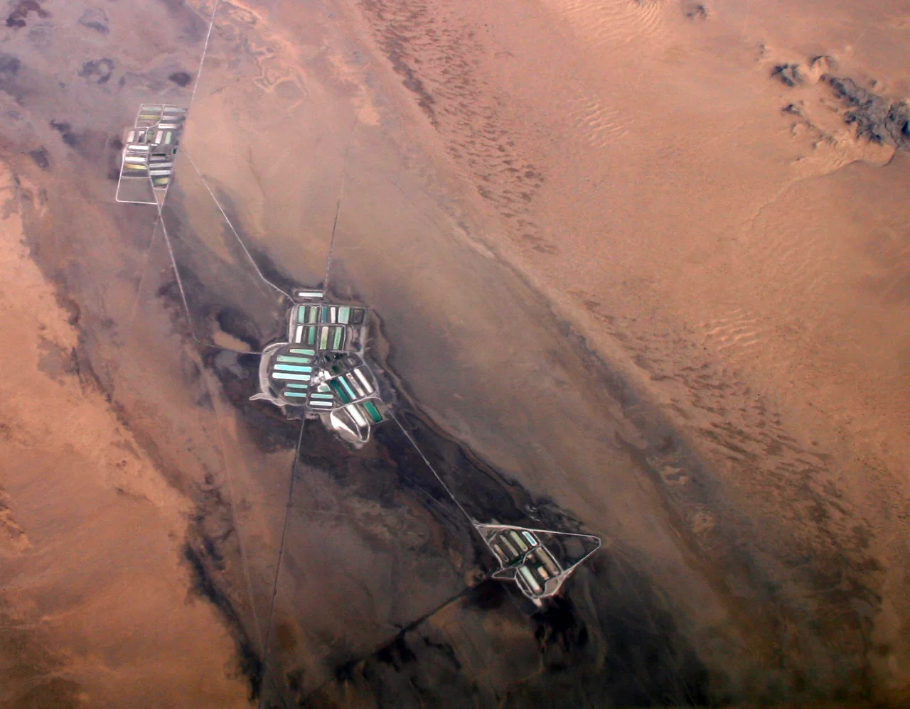 Cadiz salt evaporators in Bristol Dry Lake.
