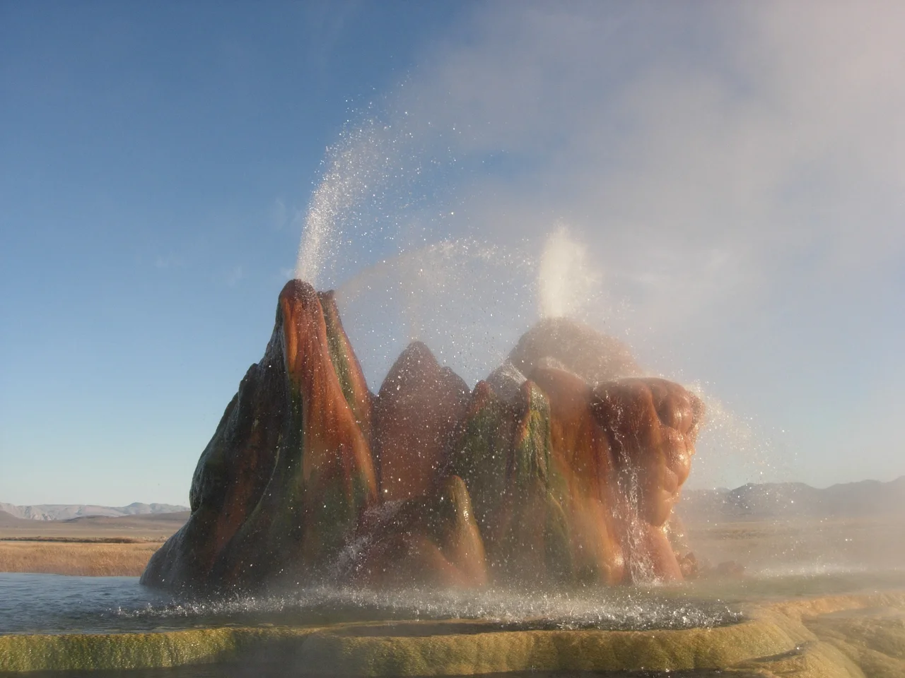 Fly Geyser is located north of Gerlach, Nevada. It is currently on private property.