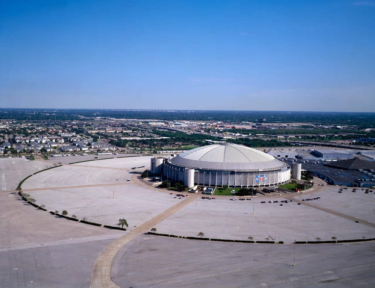 An aerial view of the Astrodome in Houston