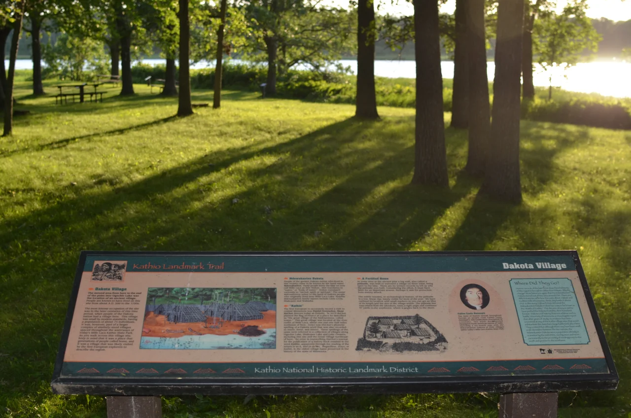 Kathio Historic District habitation sites and mound groups, believed to date between 3000 BC and 1750 AD. The site contains 19 identified archaeological sites, making it one of the most significant archaeological collections in Minnesota.