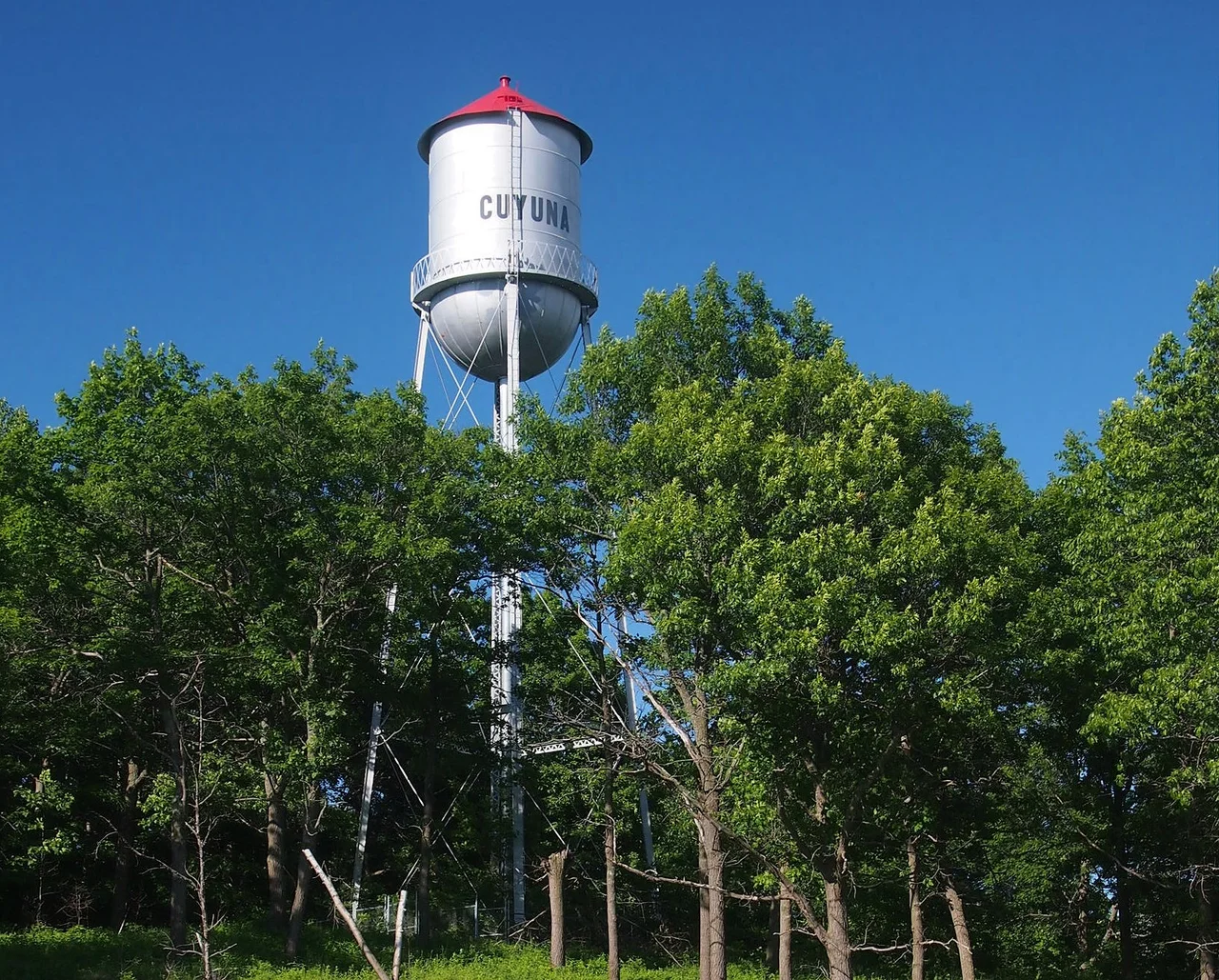 Elevated Metal Water Tank, Cuyuna, Minnesota, USA. Viewed from the southwest.
This is an image of a place or building that is listed on the National Register of Historic Places in the United States of America. Its reference number is 80002028 (Wikidata).