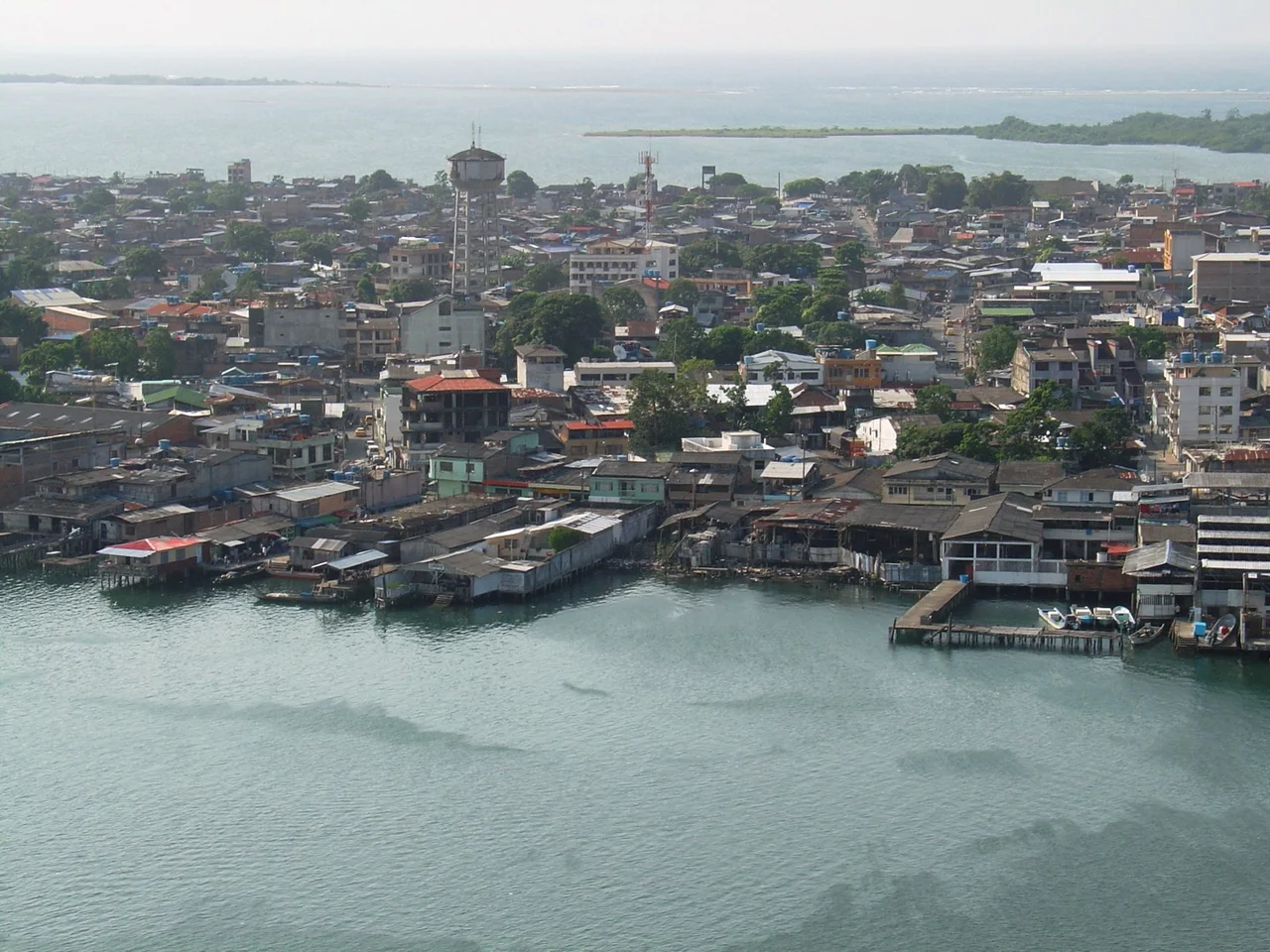 An aerial view of Tumaco, Colombia.