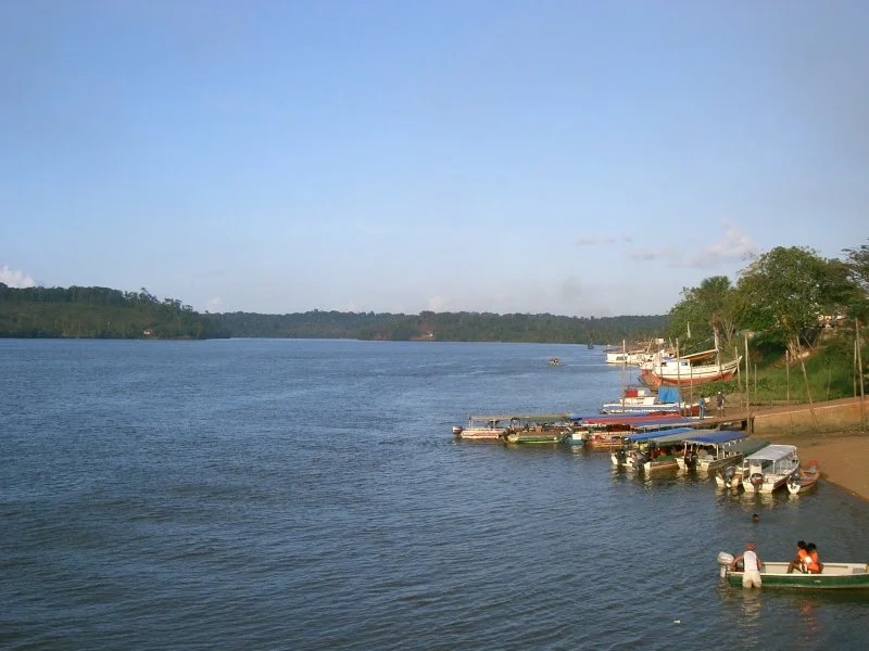 River Oyapock, view from brasil to french guyana, near the village St. George de l'Oyapoque
