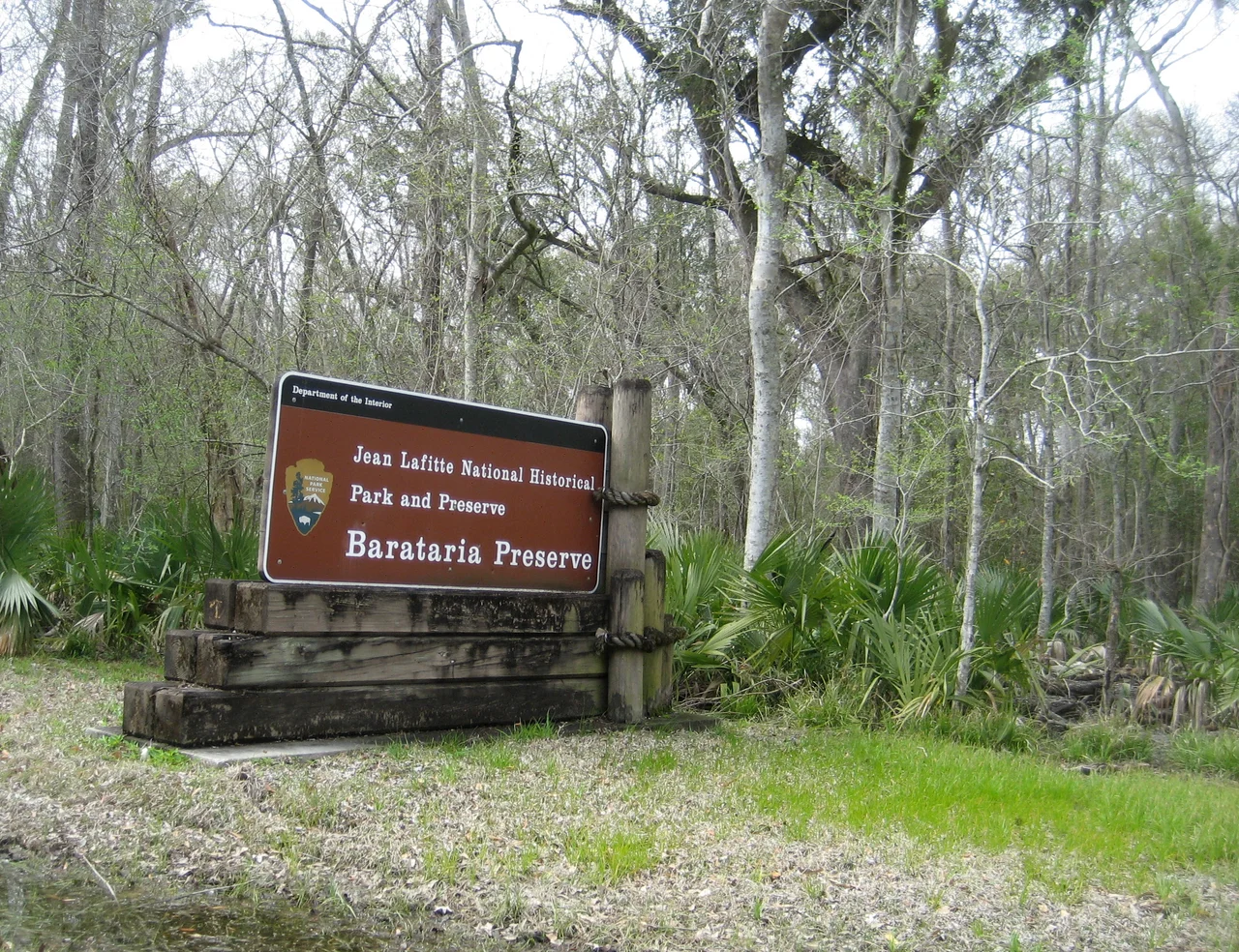 Along Highway 45 between Estelle and Crown Point, Southern Jefferson Parish, Louisiana.
Jean Lafitte Park Barataria Preserve sign.