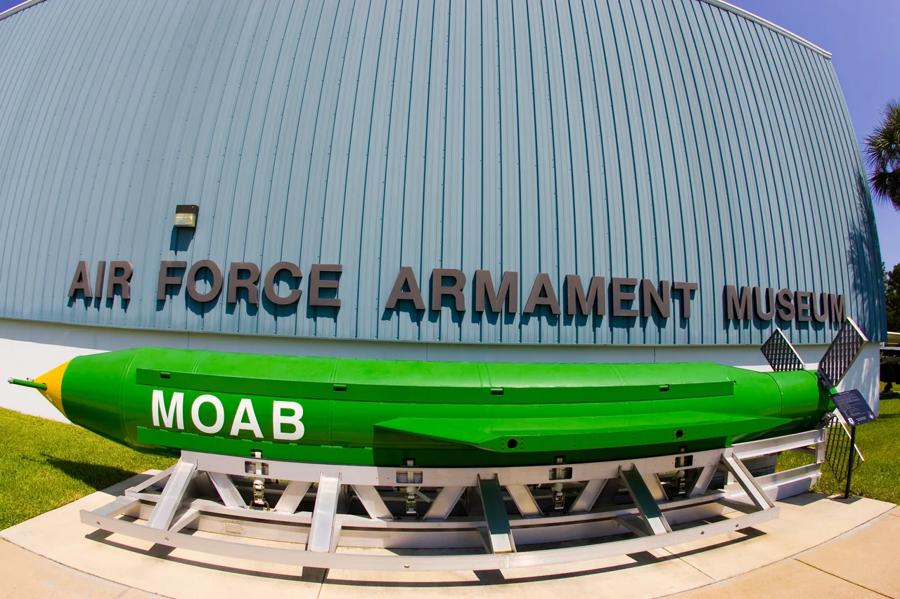 "Mother Of All Bombs" on display at U.S. Air Force Armament Museum, Fort Walton Beach, Florida.