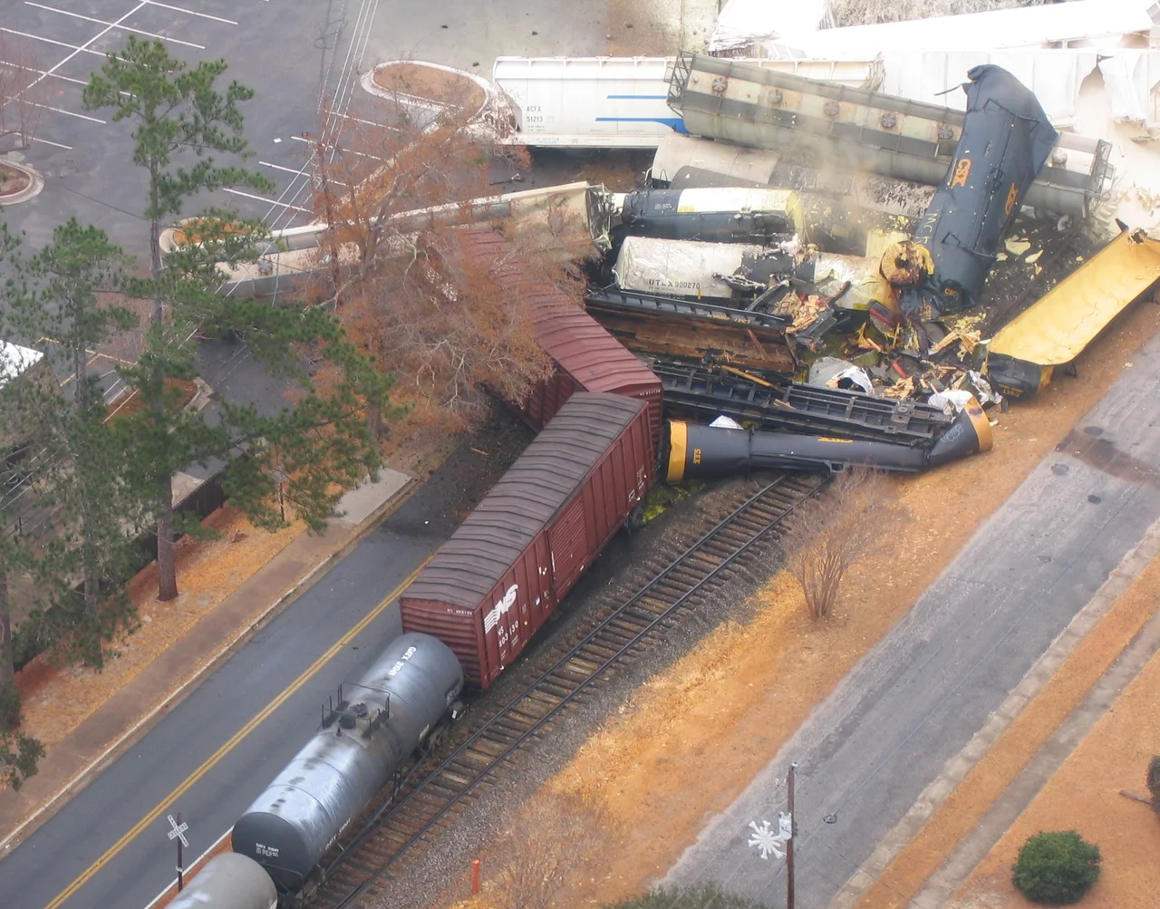 Graniteville Train Wreck, 1/6/2005 from SLED Helicopter, by Eddie George.