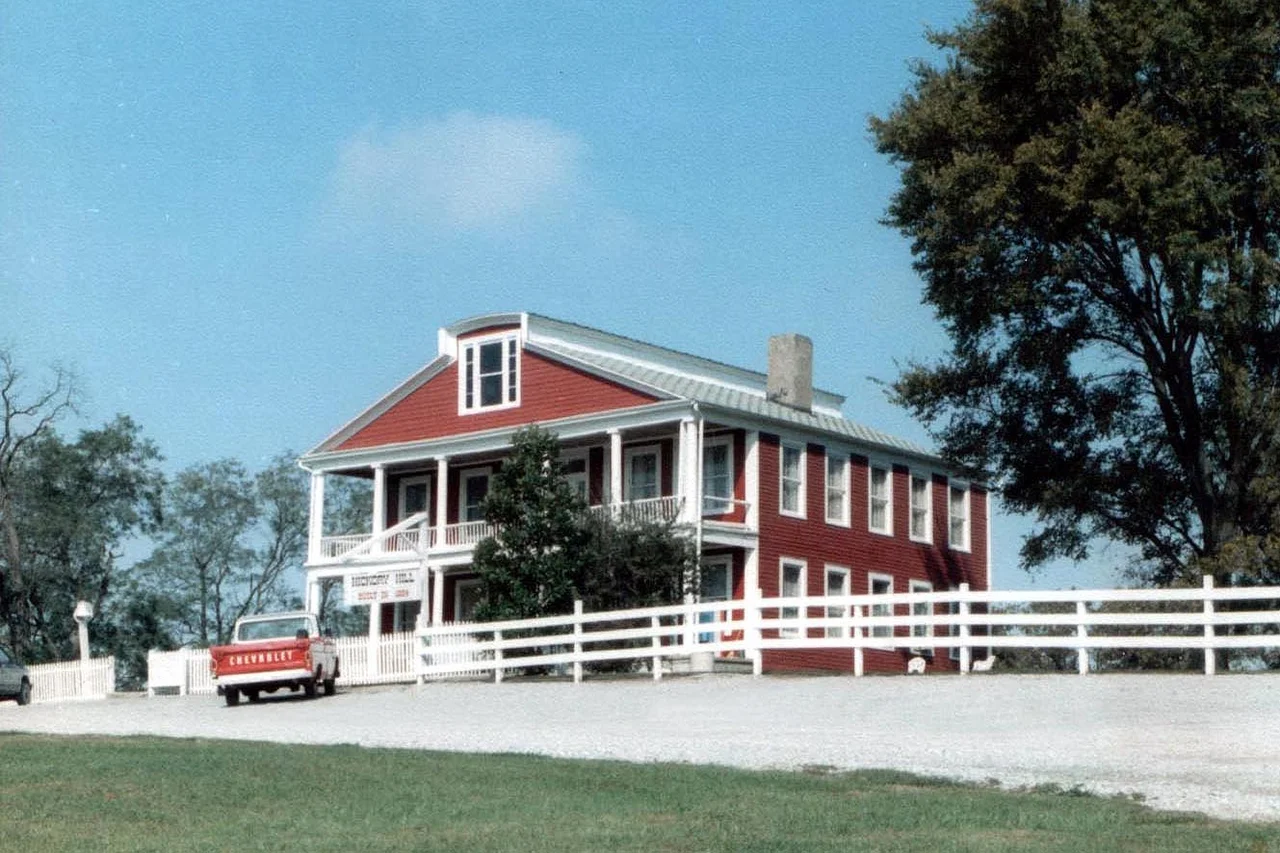 Photograph of the Crenshaw House, more commonly known as the Old Slave House, near Equality in Equality Township, Gallatin County, Illinois.  Taken in the late 1970's by Kenneth Dwain Harrelson.