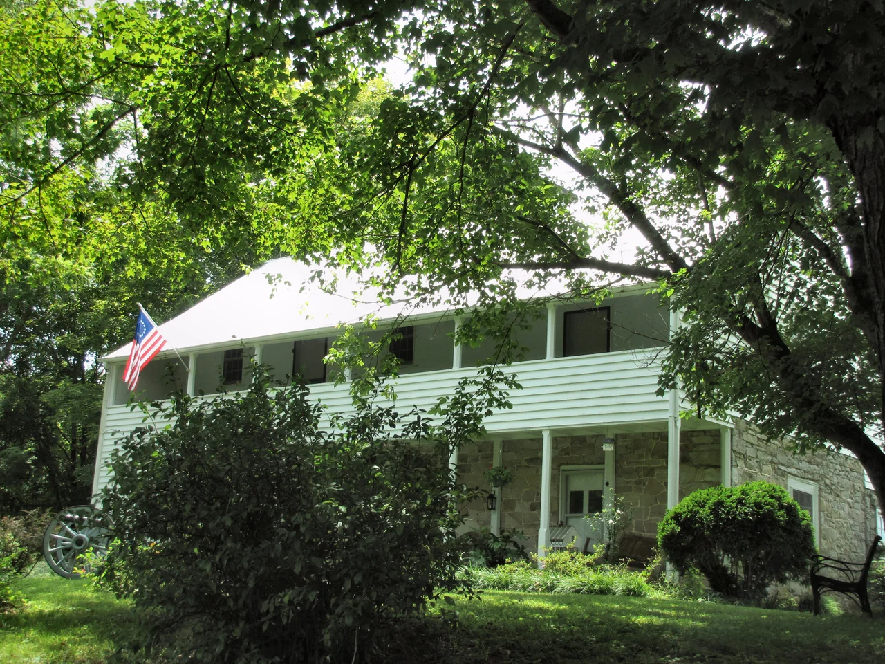 The Amis House in Rogersville, Tennessee, United States. Built in the early 1780s by Hawkins County pioneer Thomas Amis, the house is now listed on the National Register of Historic Places.