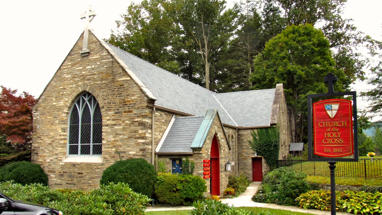 The Church of the Holy Cross at the Valle Crucis Mission in Valle Crucis, North Carolina, United States.