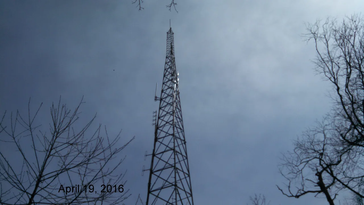 This tower sits on the highest point of Holston Mountain at 4276 feet above sea leave at ground level with a self supporting 120 foot tower and tops out with 18 foot antenna.