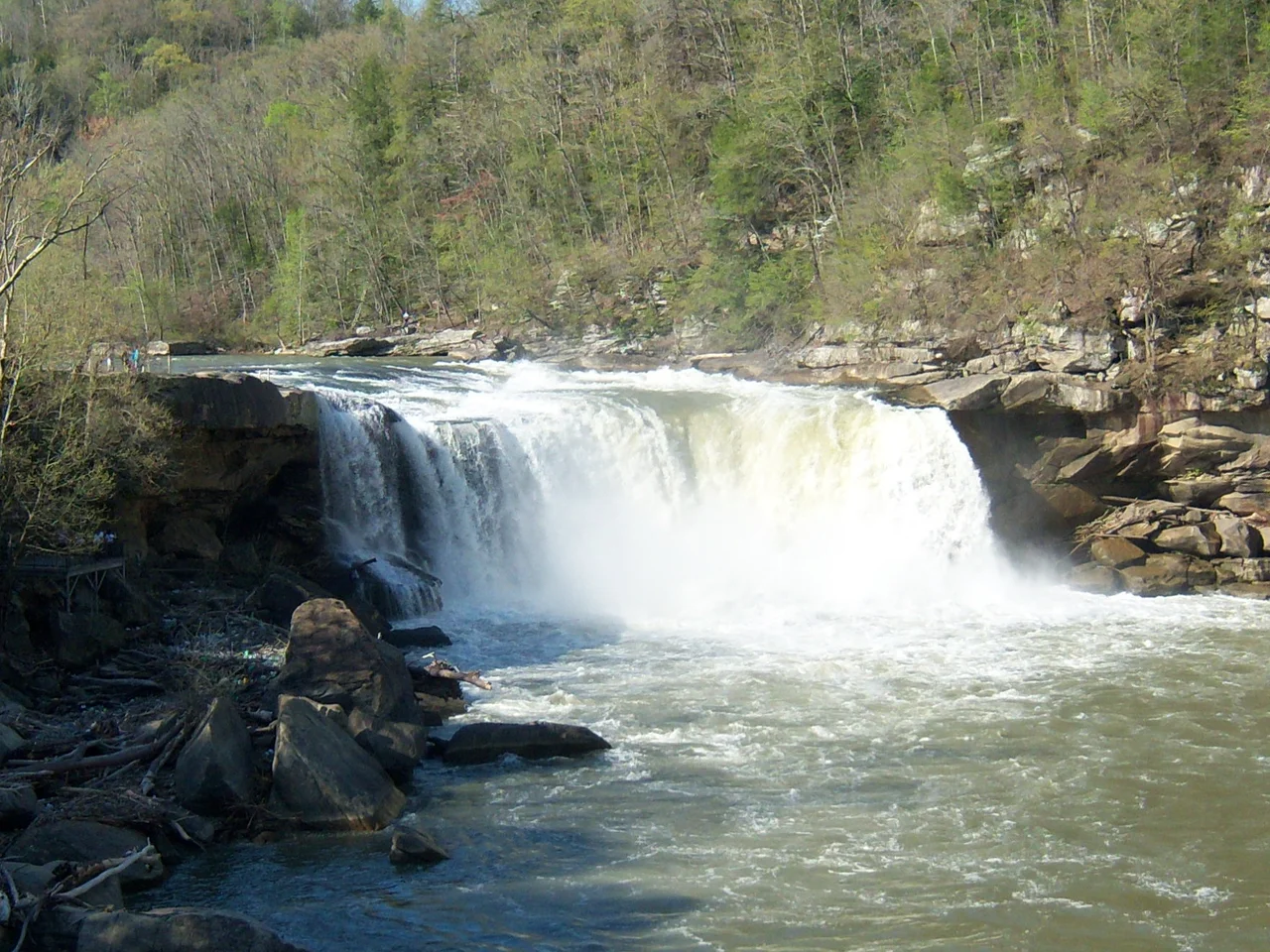 A view of Cumberland Falls in Whitley County, Kentucky.