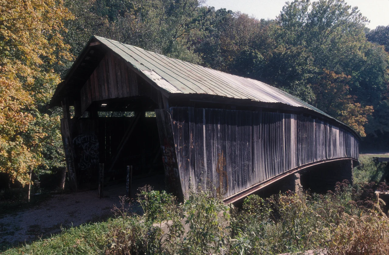 3 SPAN 165', 1874 DOUBLE MKING AND ARCH OVER RACCOON CREEK;  ALSO KNOWN AS GEER MILL C.B.