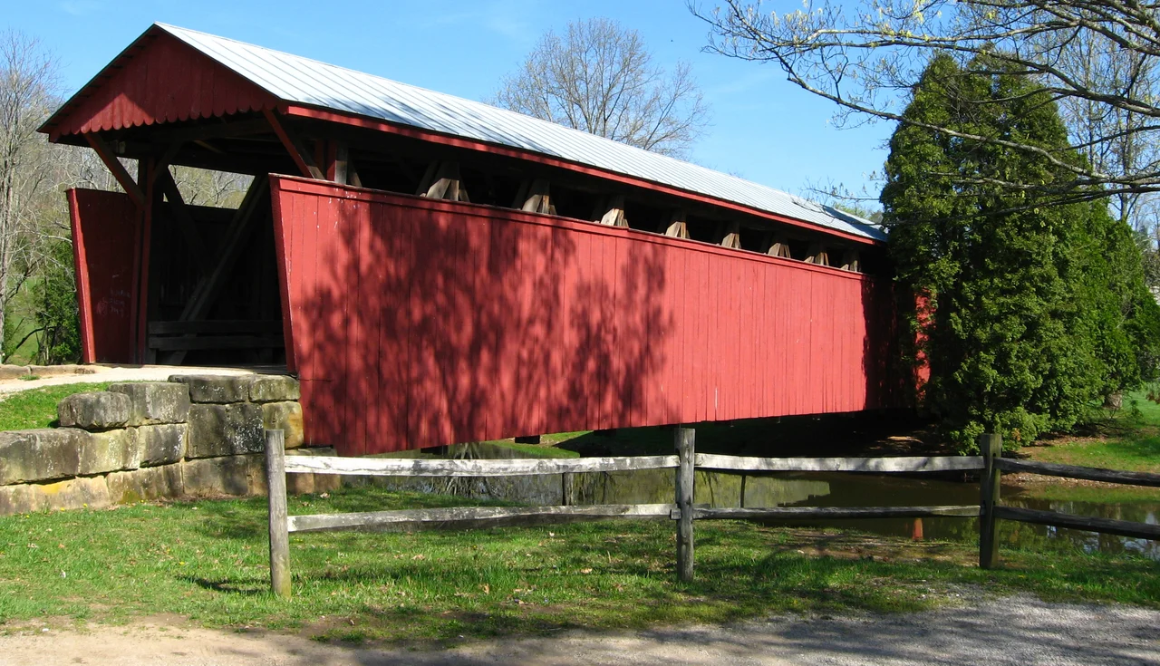 The Staats Mill Covered Bridge — at Cedar Lakes Conference Center located near Ripley, Jackson County, West Virginia.