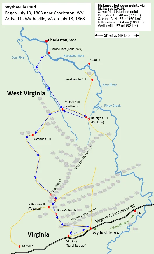 View of mountains north of Wytheville, Virginia, USA during early October