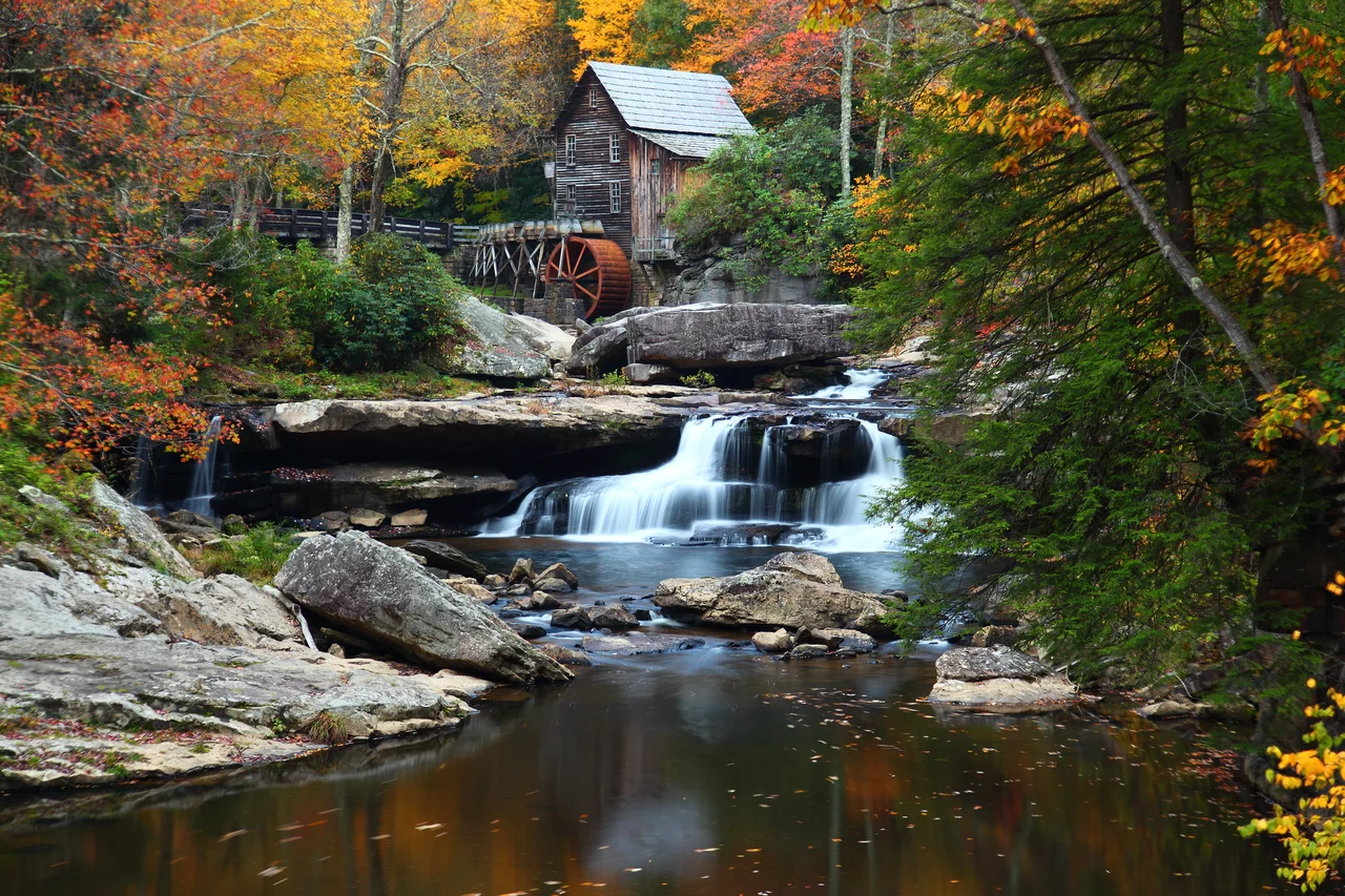 Autumn Fall Foliage at the Grist Mill in Babcock State Park West Virginia.
This iconic photograph of the grist mill has been displayed on postcards and posters all over the world.
ForestWander Catures this is crisp 21 MP detail.