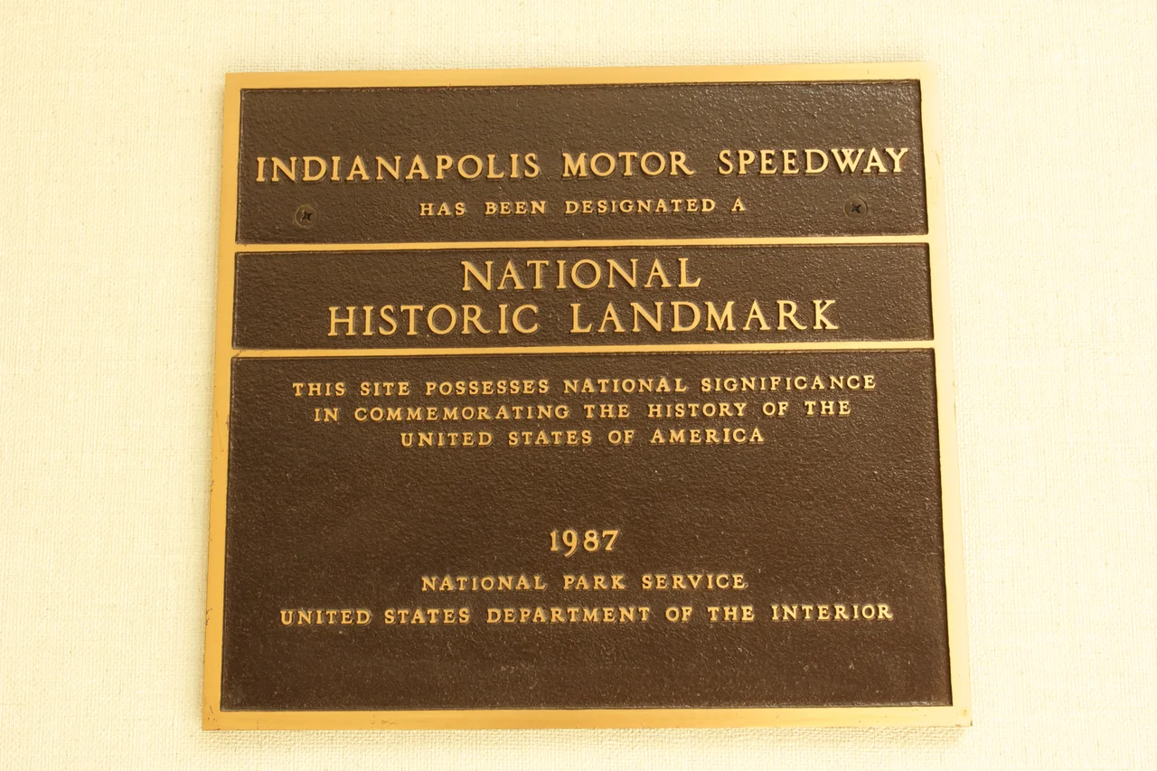 Aerial of Indianapolis Motor Speedway complex looking north. West 16th Street is in the foreground.