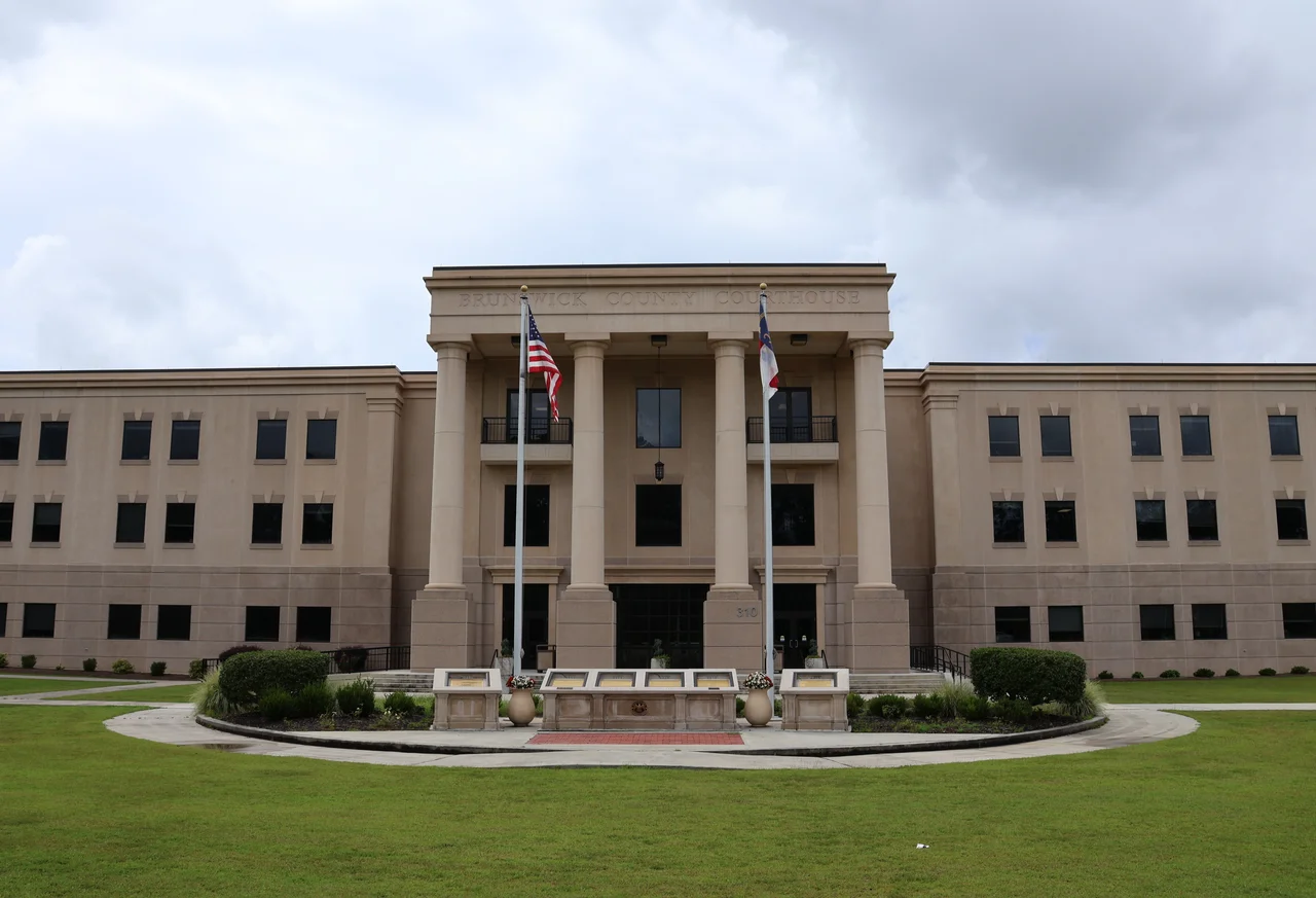 Brunswick County Courthouse in the Brunswick County Government Center near Bolivia, North Carolina.