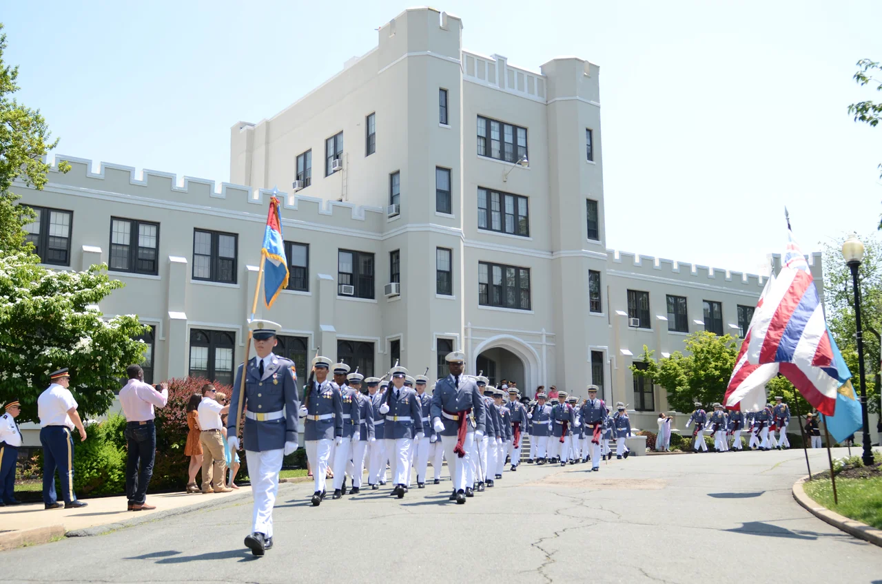 Fork Union Military Academy is a boys boarding school located in Fork Union, Virginia, USA. This picture was taken during the First Call for the Mothers Day Parade in May 2018.