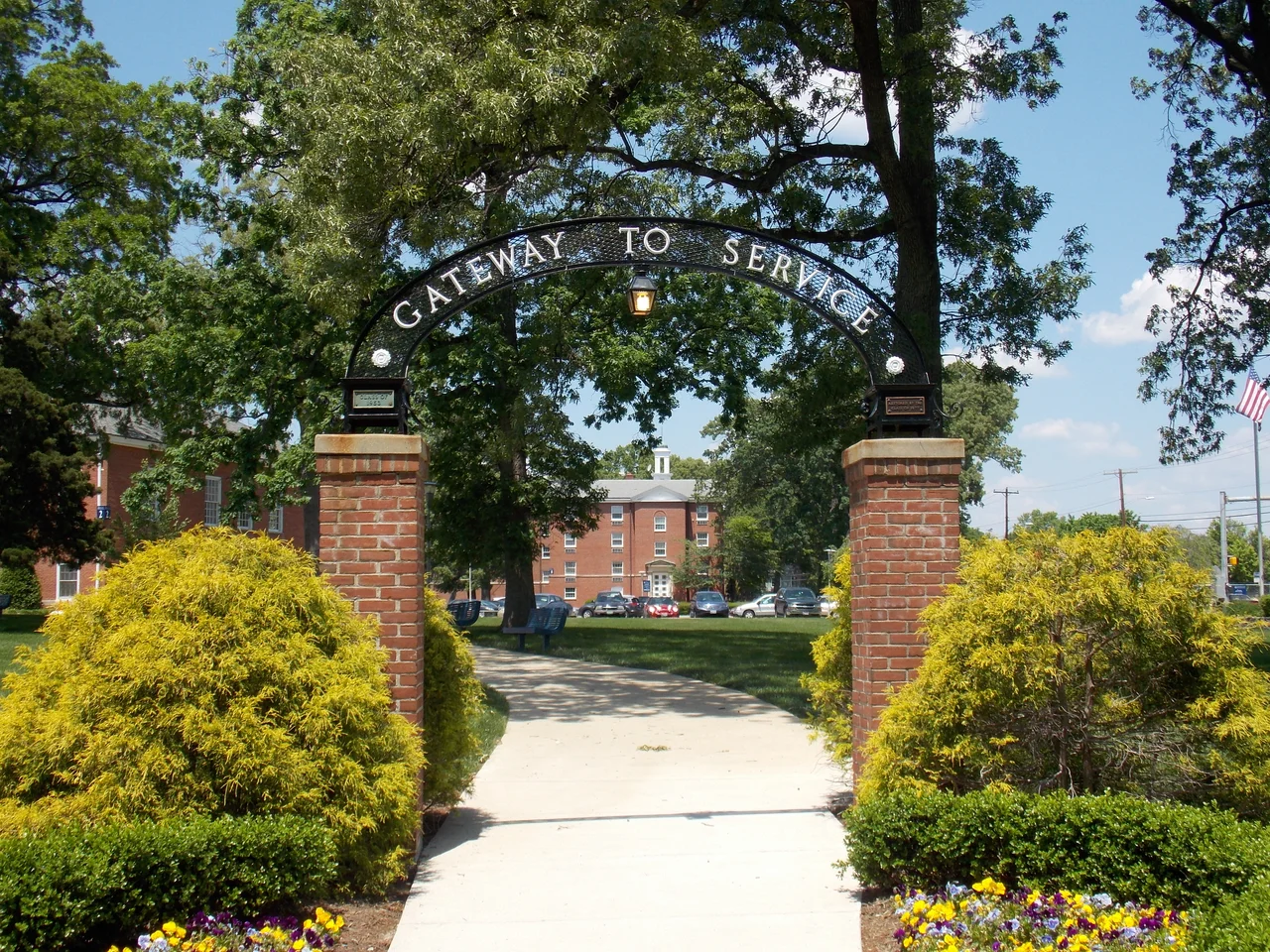 The archway in the Commons at Washington Adventist University in Takoma Park, Maryland, USA.