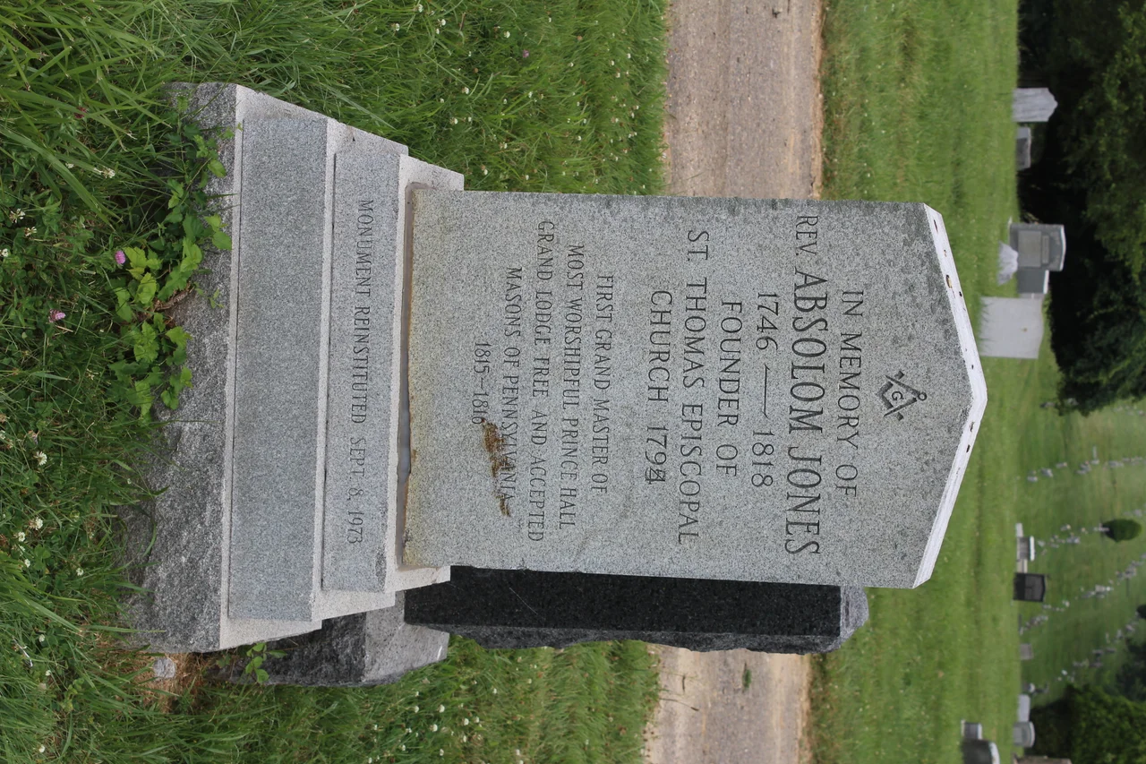 Absalom Jones Cenotaph in Eden Cemetery, Collingdale, Pennsylvania. Photo taken July 2019.