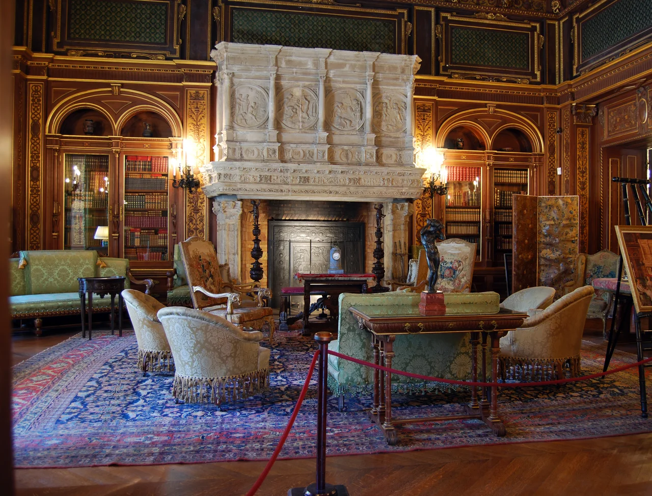 The library at The Breakers in Newport, Rhode Island, United States