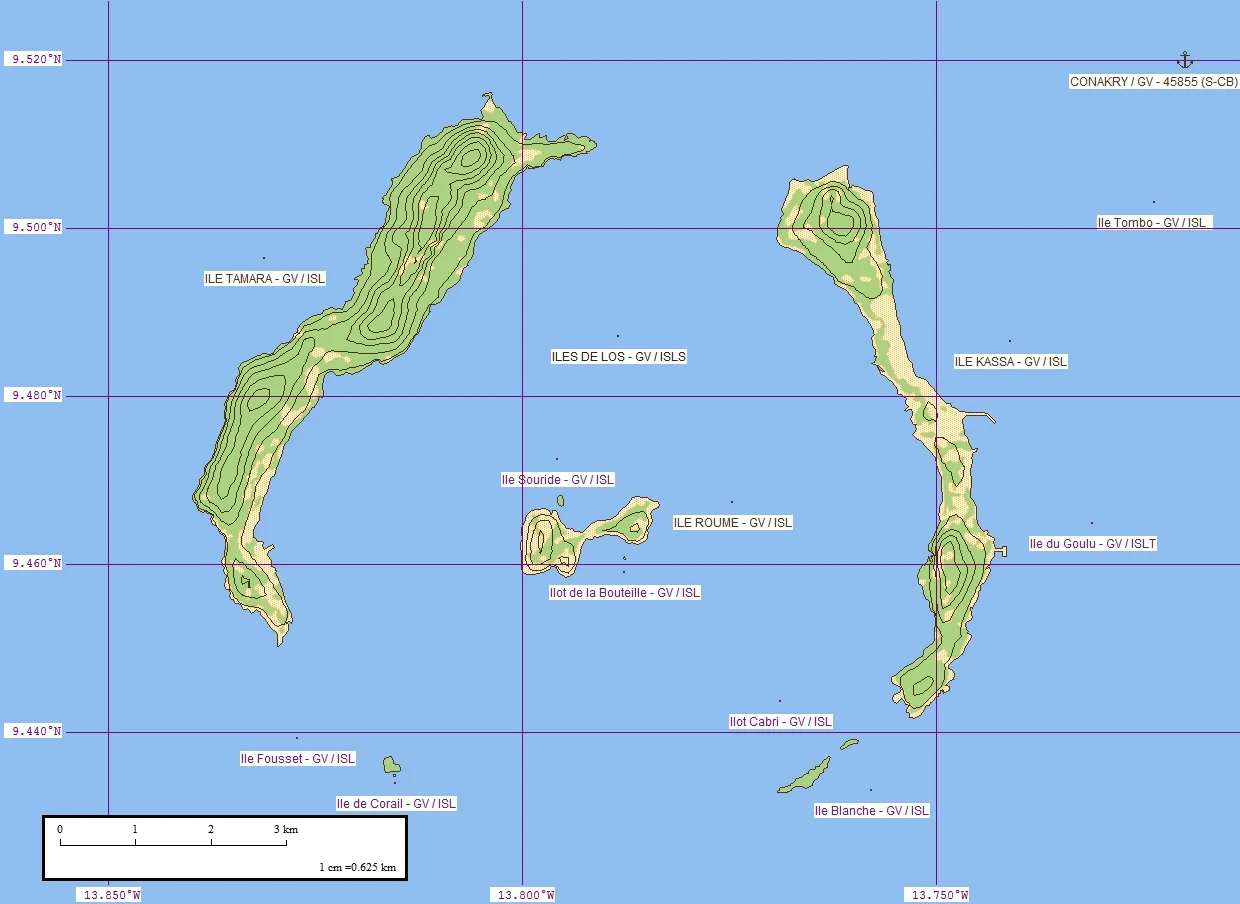 Map of Îles de Los (Los Islands), Guinea