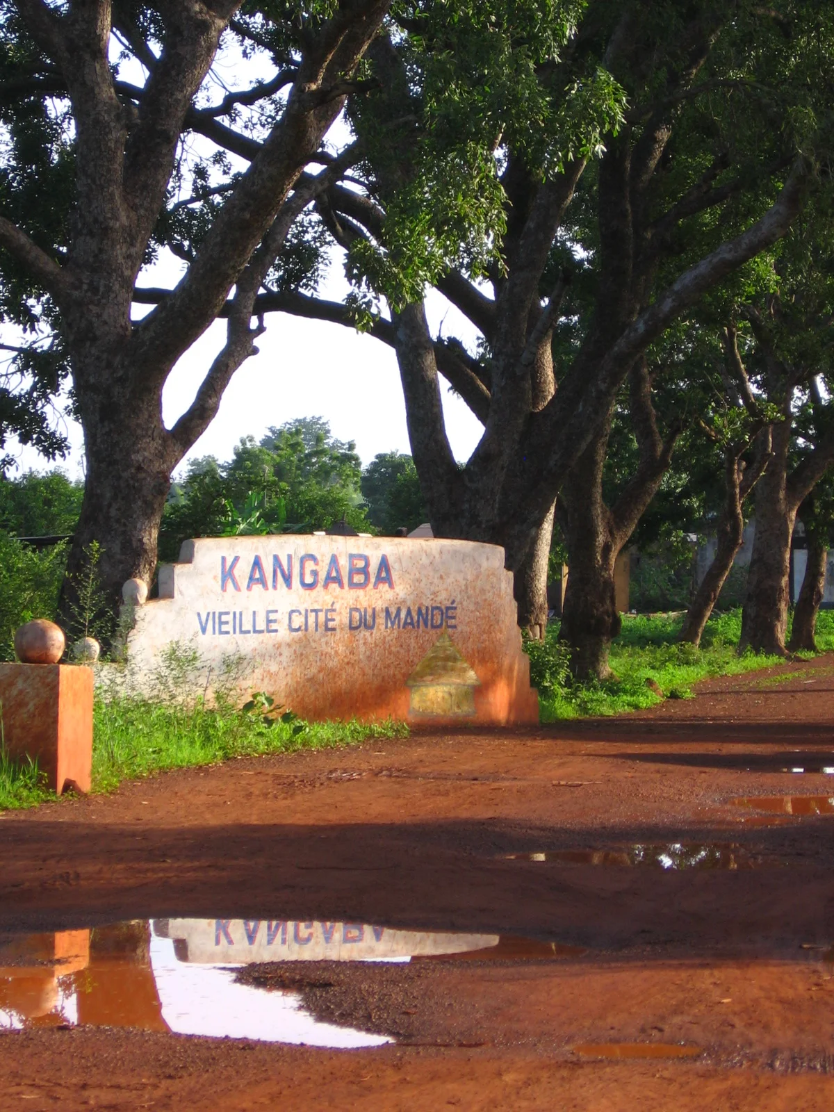 A sign at the entrance of the town of Kangaba in southern Mali.