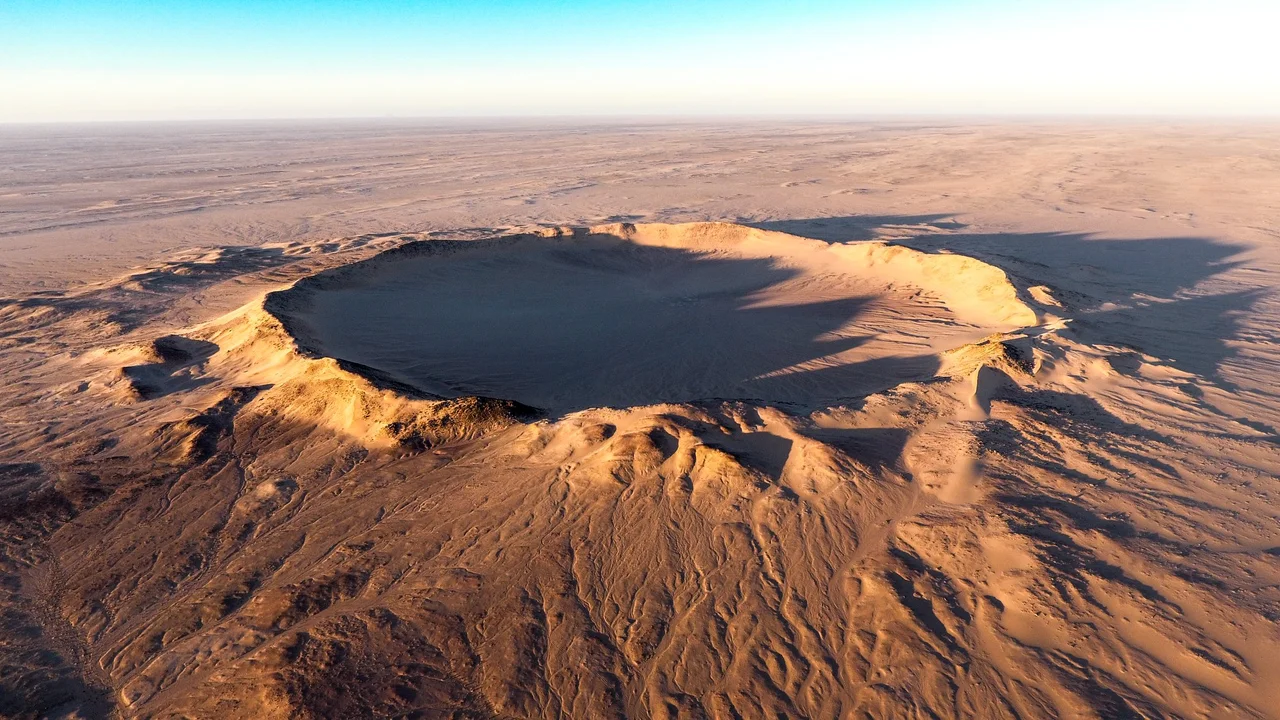Luftbild Tenoumer Krater Mauritanien