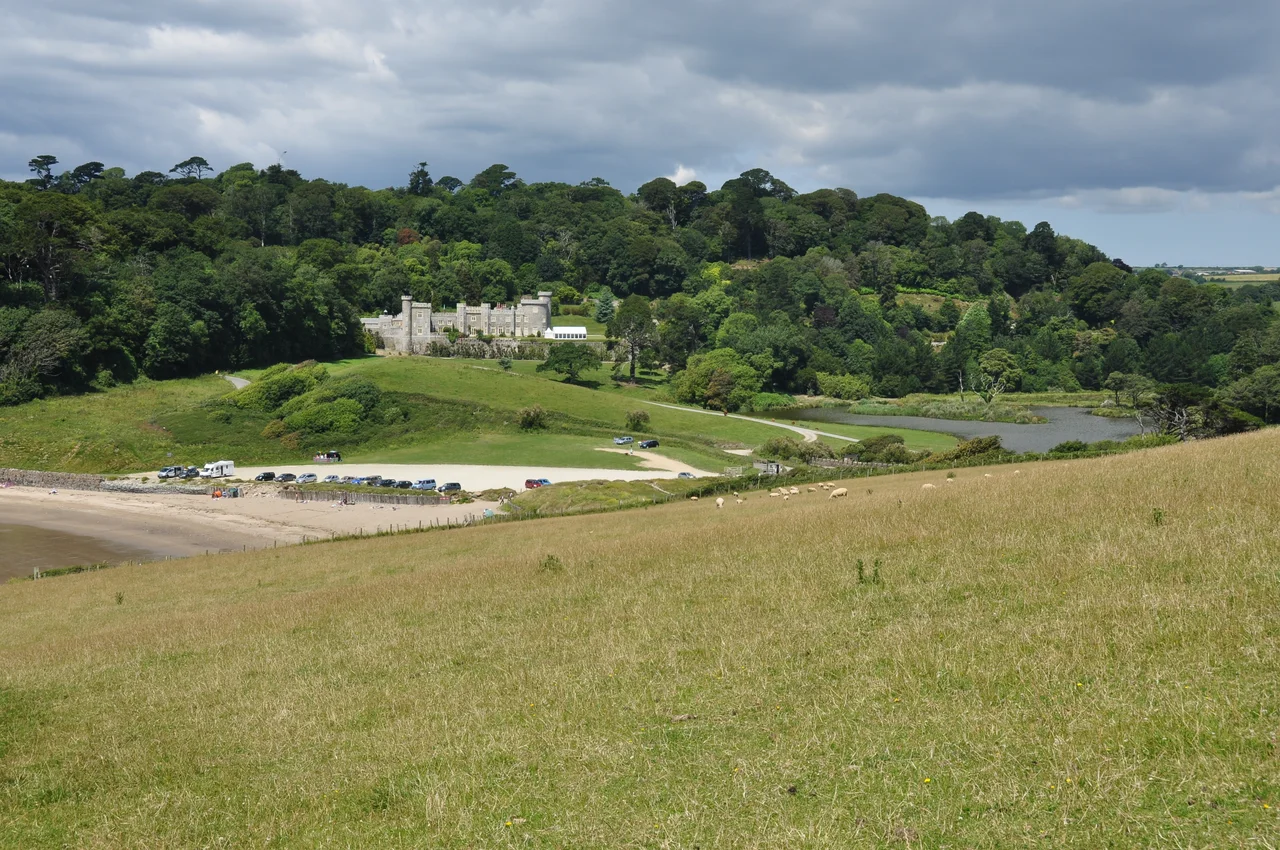 Caerhayes Castle and lake