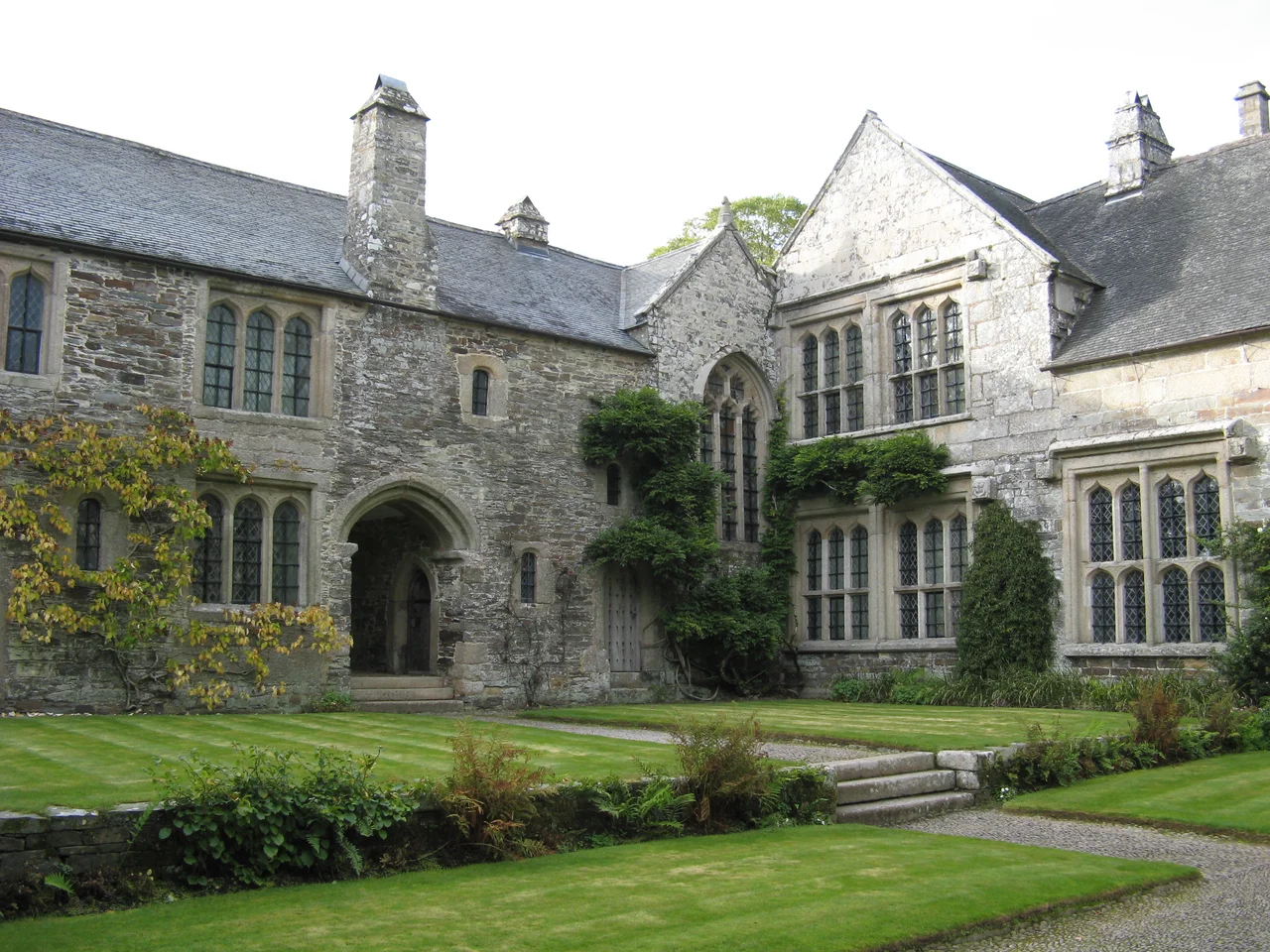 Cotehele National Trust property, house from courtyard.