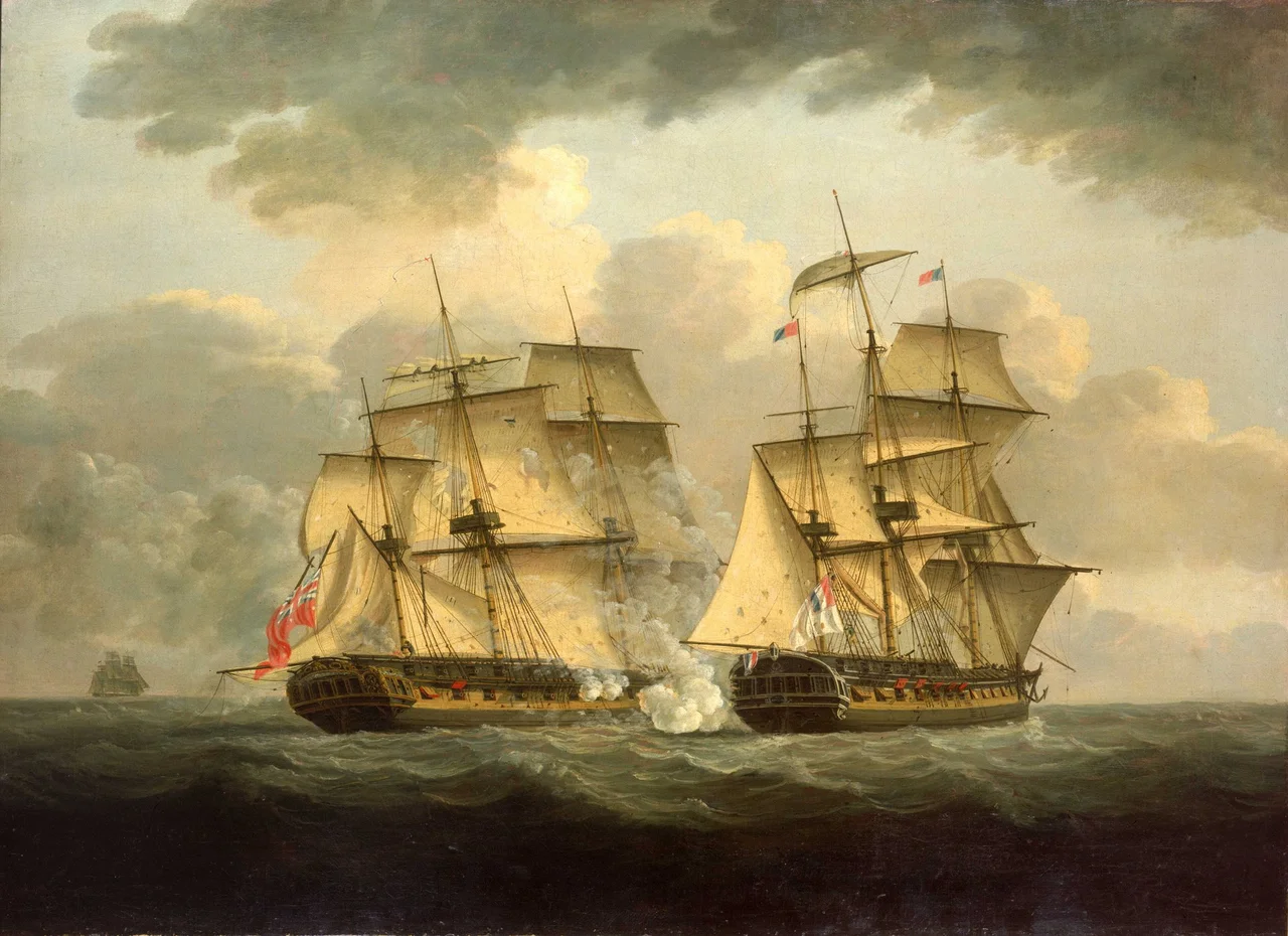 Action between HMS Venus and the Semillante, 27 May 1793 RMG BHC0463.tiff
