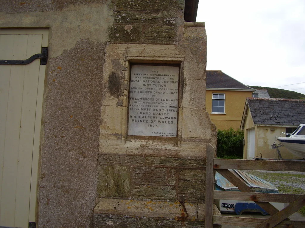 Hope Cove Lifeboat Station dedication stone