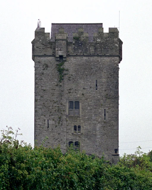 Castlefergus Castle in County Clare, Ireland. Also known as Ballyhannon Castle, this restored tower stands on the northern banks of Latoon Creek. It is fully renovated and is available as a holiday rental.